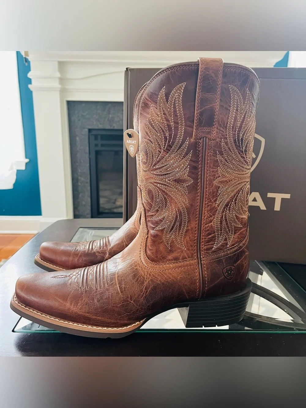 ARIAT MEN'S Sport Narrow Cutter Toe Cowboy Boot Dark Tan 10063959